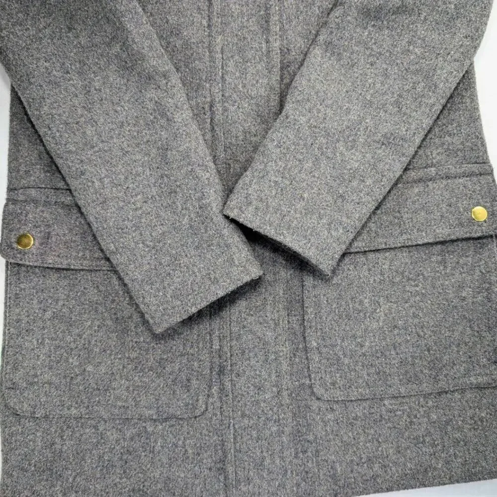 J.Crew Mercantile 00 Heathered Gray Vail Park Wool Blend Hooded Winter Coat - Picture 7 of 9